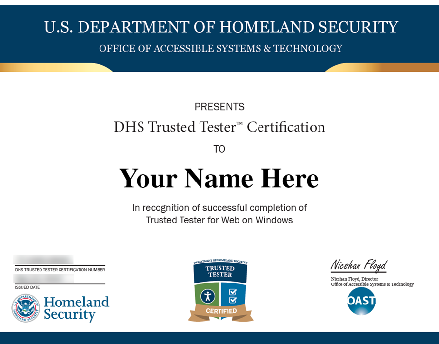 DHS 508 Trusted Tester Certification